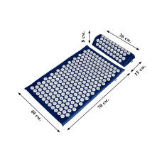 Набір Аплікатор Кузнєцова Eko-Max 10-20574 Темно-Синій: Килимок 40x70 см (на поролоні 2 см) + Валик + Чохол (Гострий)